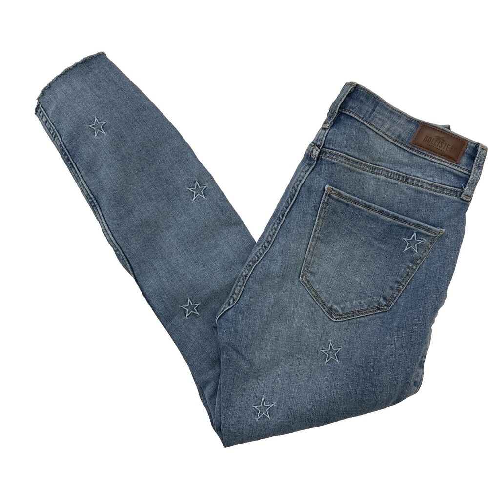 🔥Hollister Low Rise Super Skinny women's cropped jeans, 27 x 26,‎ embellished🔥